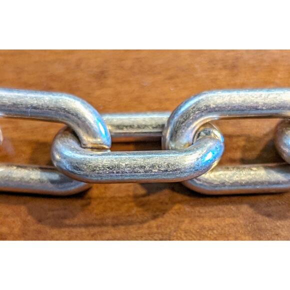 Navy Enamel Chain Link & Gold Tone Chain Link 28" Necklace - Picture 5 of 5